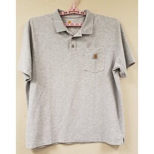 Carhartt Men's Original Fit 2XL XXL Short Sleeve Gray Work Polo Shirt Excellent
